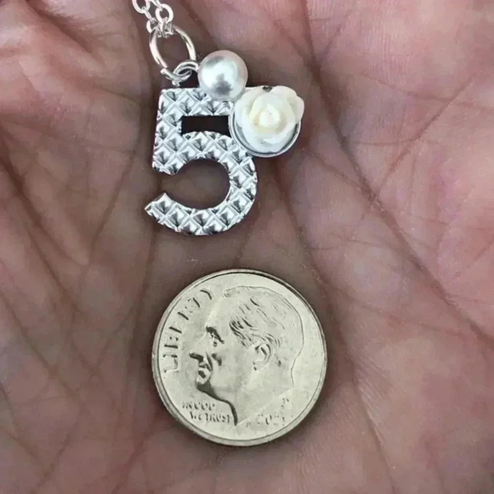 Girl’s Spring Floral 5th Birthday Flower Antique Style Pendant Necklace